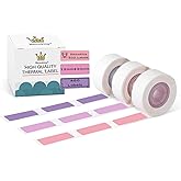 D30 Label Maker Tape - Compatible with Memoking/Phomemo D30 Printer Machine, 12x30mm Waterproof Thermal Printer D30 Labels, Purple/Rose Red/Pink Sticker Machine Tape, 3 Rolls