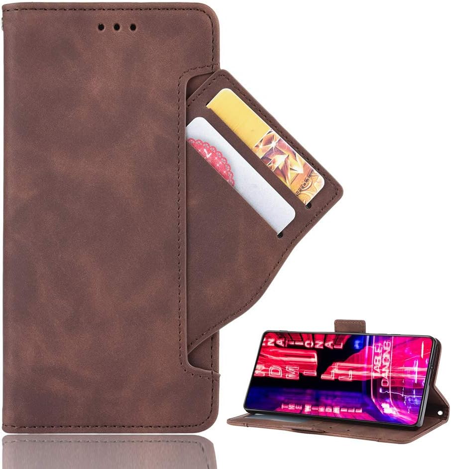 Leather Case for Nokia 8.3 5G Phone Cover Wallet Flip Iron Buckle Closure with Multi-card Slot Business Card Holder and Bracket Function