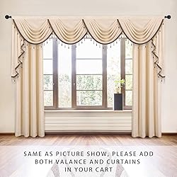 ELKCA Thick Chenille Window Curtains Valance for