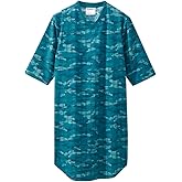 Silverts Mens Adaptive Nightgown - Open Back Cotton Hospital Sleepwear for Elderly - Nightshirt Top for Disabled Seniors