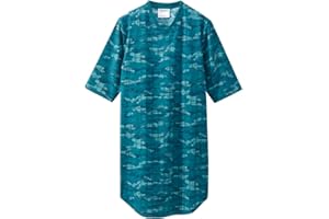 SILVERT'S ADAPTIVE CLOTHING & FOOTWEAR Silverts Mens Adaptive Nightgown - Open Back Cotton Hospital Sleepwear for Elderly - Nightshirt Top for Disabled Seniors