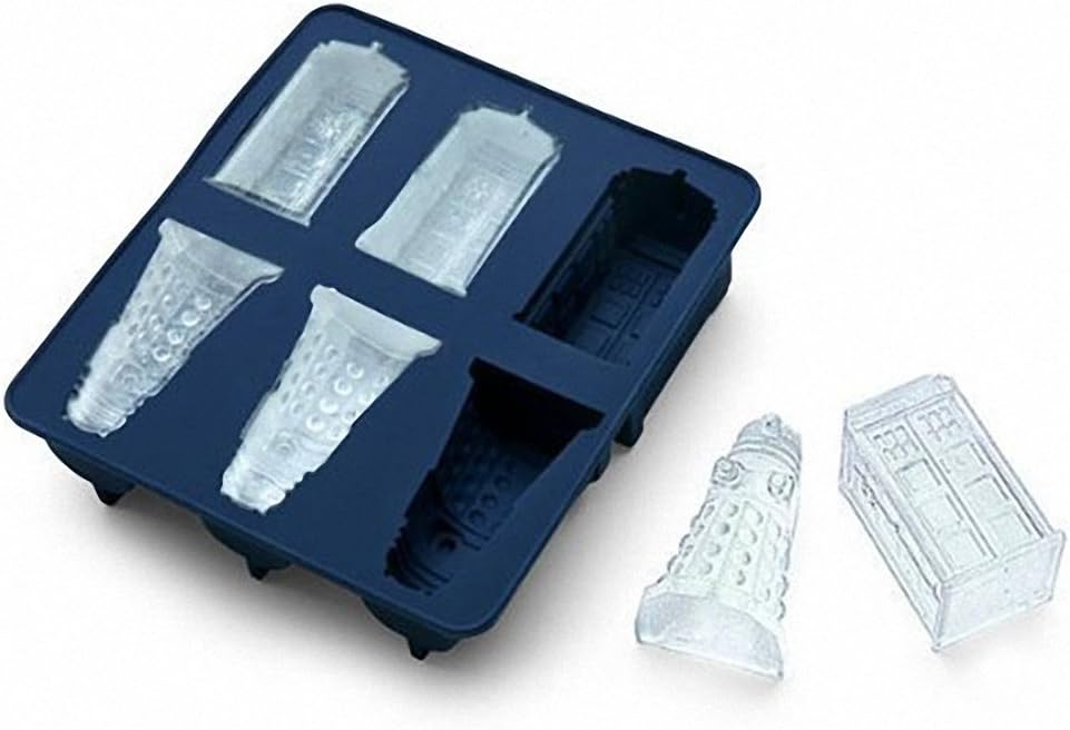 Doctor Who Ice Cubes Tray - MoldFun Tardis & Daleks Silicone Mold for Chocolates, Jello Shots, Soaps