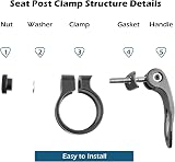YHT Aluminum Alloy Seatpost Clamp Quick Release 31.8mm Black view 5