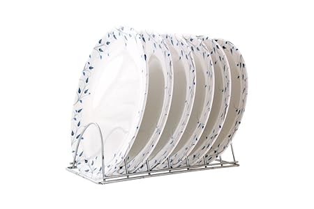 WHITE GOLD MELAMINE URMI 8 INCH HALF SIDE PLATE CROCKERY UR008 - MORNING BLUE (6 Pcs)