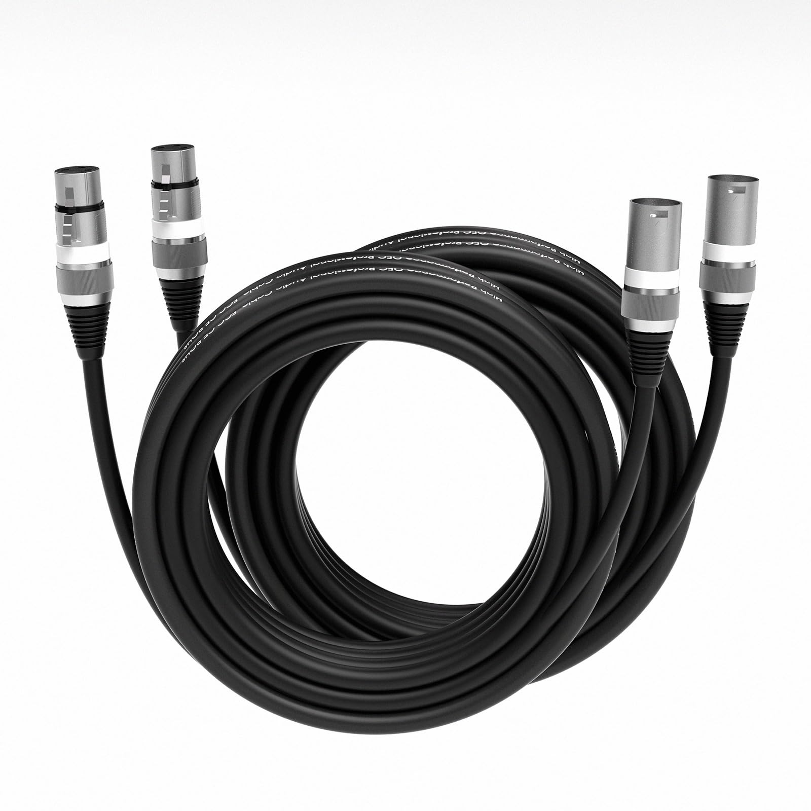 Wrugste XLR Cable, Premium Balanced XLR Microphone Cable, 3-Pin XLR Male to Female Speaker Microphone Cable for Studio Recording and Live Production (7.5 m, Pack of 2)
