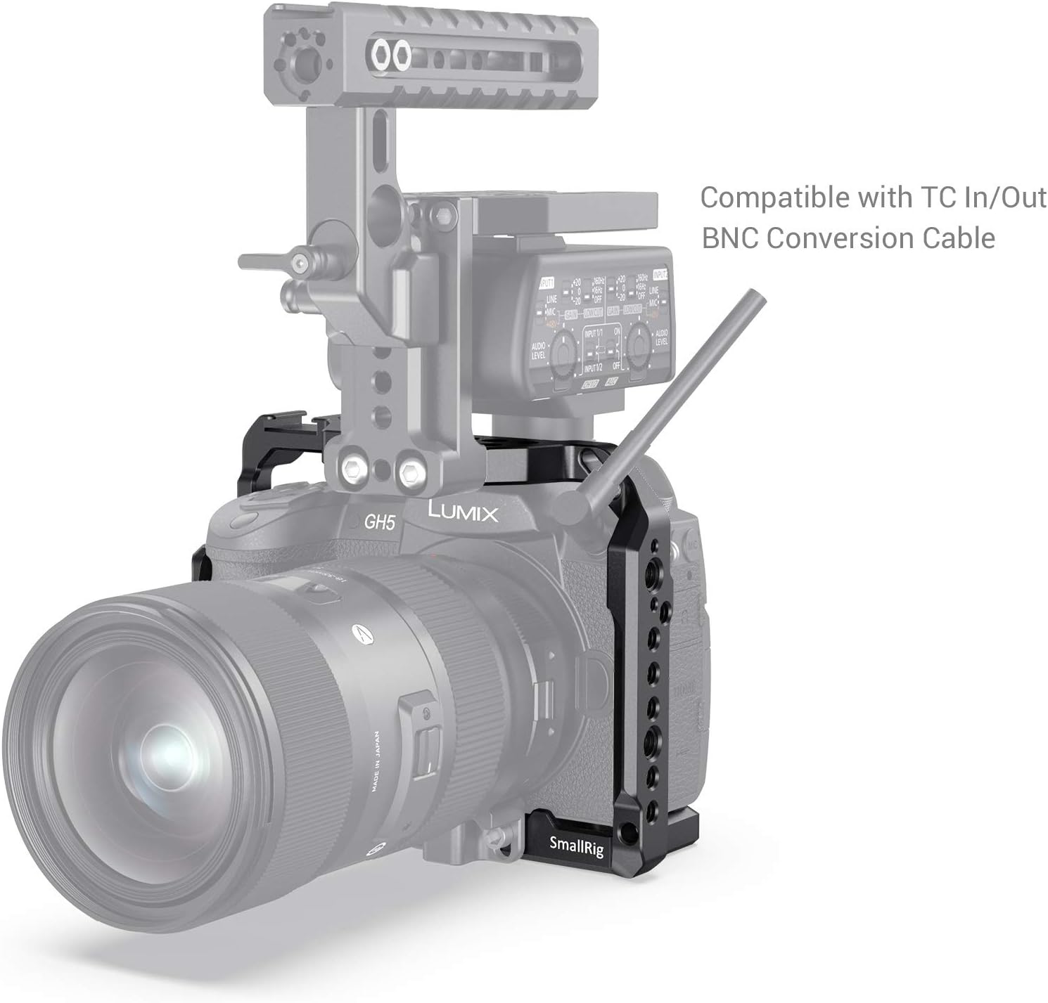 (New Version) SMALLRIG GH5 Camera Cage with Builtin Cold Shoe and NATO