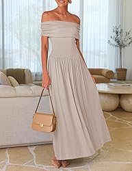 ZESICA Women's Off The Shoulder Maxi Dress 2025