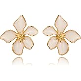 GZJOGO Elegant Floral Earrings for Women, Classy Pastel Flower Stud Earrings Jewelry Accessories Romantic Cool Gifts for Her