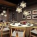 HAIXIANG 3-Light Modern Chandelier Moravian Star Pendant Light Mid-Century Ceiling Light Fixtures Glass Light for Bedroom Dining Room Kitchen Island, LED Bulbs Included