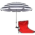 GRANDMEI Chair Umbrella with Clamp,46 inches UPF 50+ Clip on Parasol for Patio,Beach Chairs,Strollers,Wheelchairs,Golf Carts