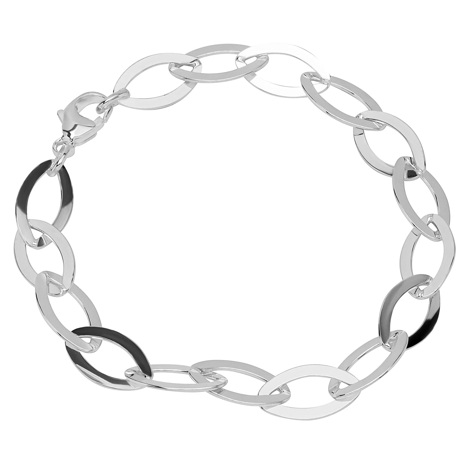 NKlaus bracelet 925 Sterling Silver 19cm long anchor chain ladies design bracelet chain new 12352