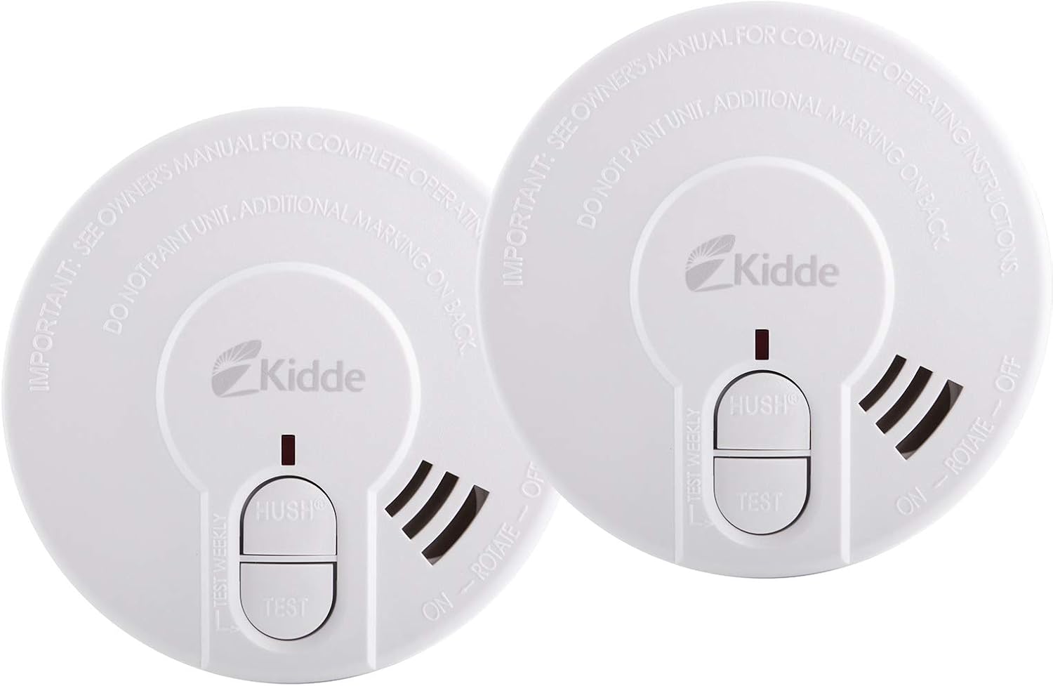 Kidde 29HD 9V Battery Operated Optical Smoke Alarm with Test and Hush