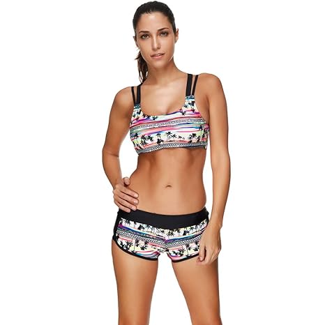 VECDY Damen Bikini Set Sport Tanga Monokini Badeanzug Bademode Baden Beachwear Backless Mode Tankini Badebekleidung Oberteil 
