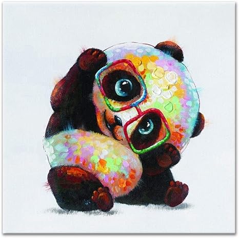 Amazon 手描き抽象絵画壁画 かわいいパンダのデザイン壁画準備がハングするためにホームデコレーションすることが Color A ウォールステッカー オンライン通販