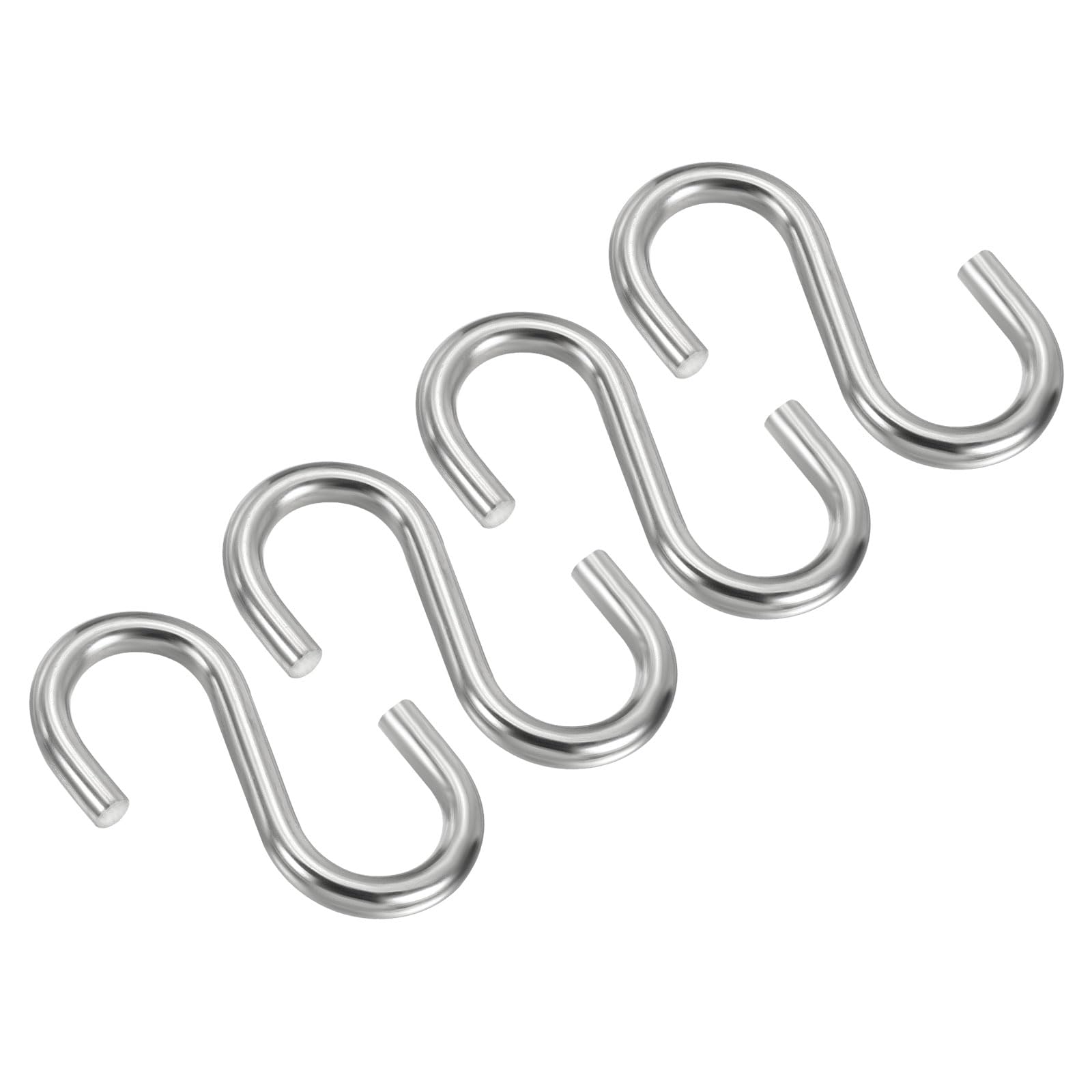 PATIKIL S Hooks, 4 Pack 2.6 Inch 304 Stainless Steel Multipurpose Hook for Hanging Hammock Stand Swing Plants Garage Workshop Utility Use, Silver Tone
