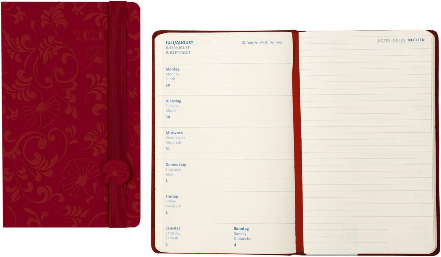 Idena Lady 2020 11431 Agenda 135 x 215 mm Embossed Flower - Image 4
