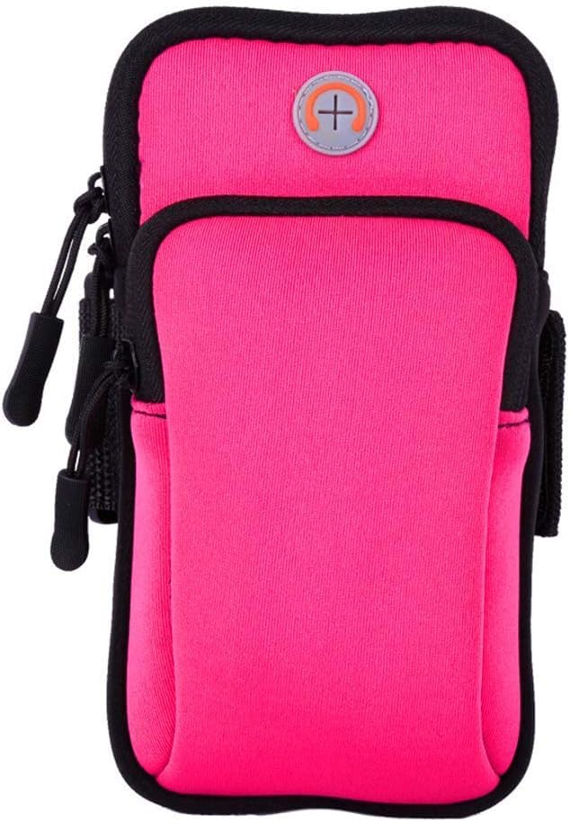 Sport Running Armband for Huawei Nova 3i 3e 2 Magic Honor 6X 5C 7C 8C Fitness Phone Bag Holder Earphone Key Zipper Pouch for Huawei P20 Plus P9 Lite Mini Mate 9 Pro View 10 Honor 10(Arm Bag Rose)