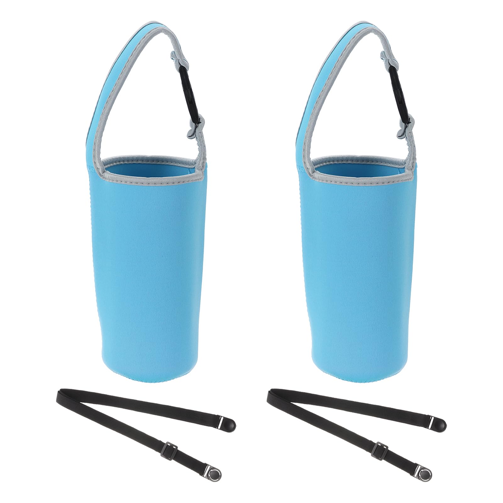 PATIKIL 30oz Tumbler Carrier Holders with Shoulder Strap, 2 Pack Reusable Neoprene Insulated Mug Drinks Water Bottle Cap Tumbler Carrier Pouch Protector, Blue