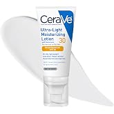 CeraVe Ultra-Light Moisturizing Lotion SPF 30, Sunscreen for Face, 1.7oz | Skin Care with Hyaluronic Acid, SPF &amp; Ceramides, Travel Size Sunscreen &amp; Face Moisturizer for Men &amp; Women, Oil-Free Lotion