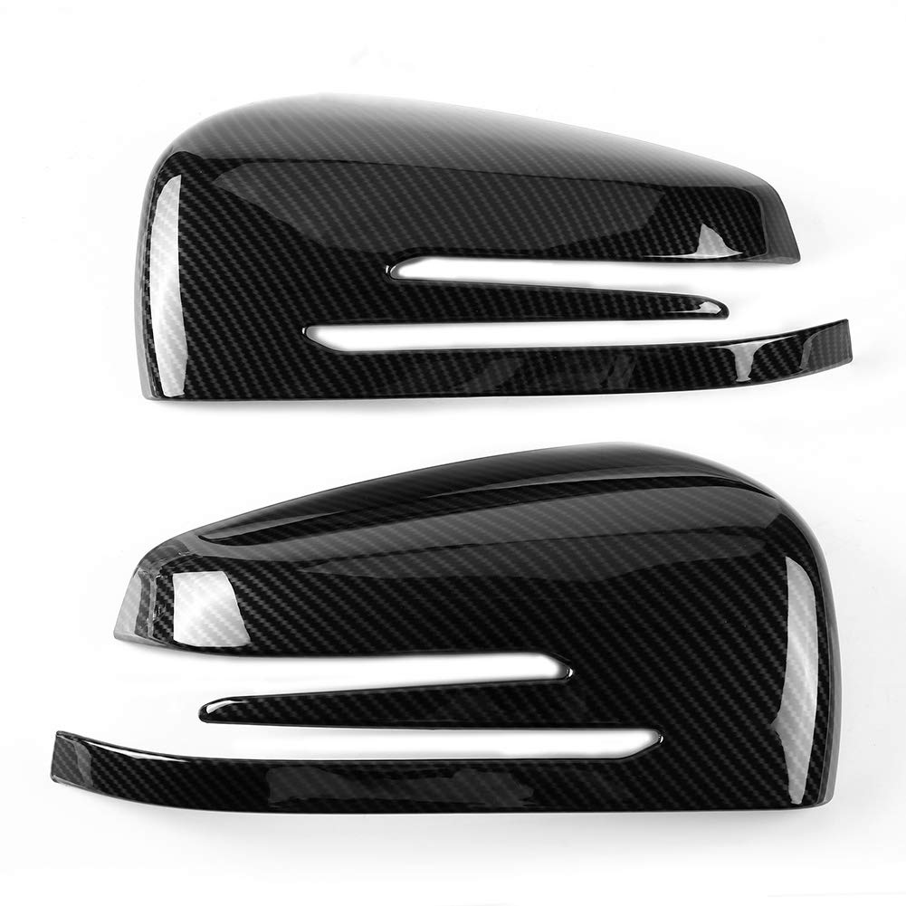 1 Pair Carbon Fiber Wing Mirror Covers, Car Side Mirror Cover Caps Rear View Mirror Cover Trim Side Rearview Wing Mirror Cover Cap for A B C E GLA