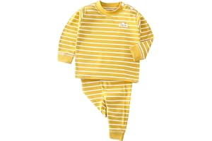 Toddler Kids Boys Girls Outfits Sweatsuit Sets Striped Cotton Long Sleeve Kids Toddler Long Sleeve Girls Warm Pajamas