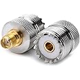 DHT Electronics 2pcs coaxial RF Coax Adaptador SMA Hembra a UHF Female SO-239 SO239