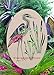Oval Egret & Cattails Left Etched Window Decal Vinyl Glass Cling - 21