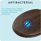 Croydex Soft Close Wooden Toilet Seat Walnut with Black Hinges view 8