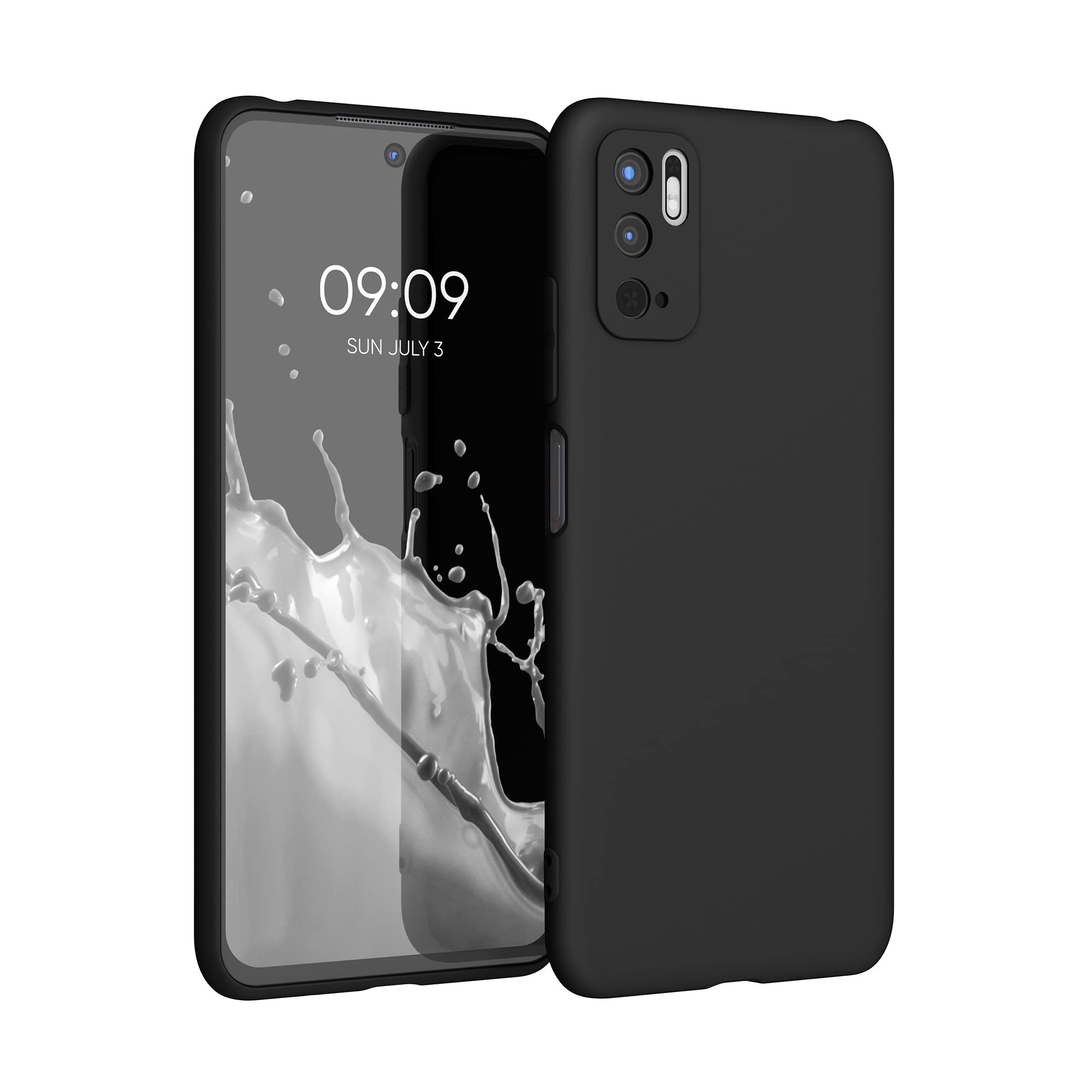 kwmobile Case for Xiaomi Redmi Note 10 5G Case - Soft Cover - Shockproof TPU Material - Wireless Charging - Black Matte — image 1