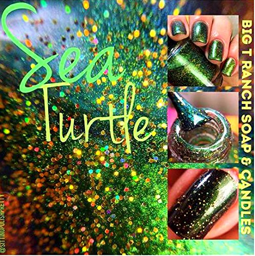 Multichrome (Sea Turtle) Multi-Color Shifting Polish: Custom-Blended Glitter Nail Polish / Indie Lacquer - FREE SHIPPING