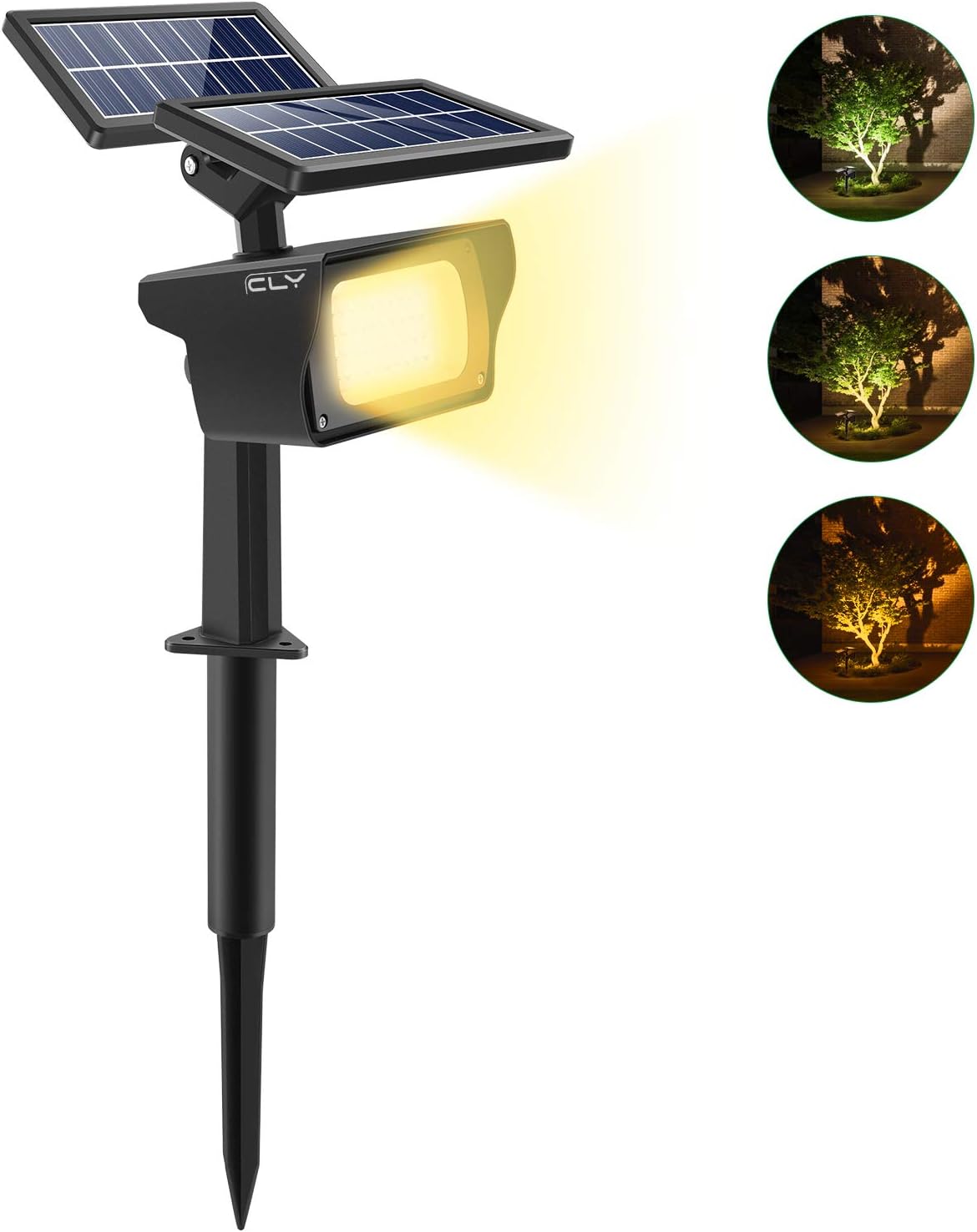 （1pcs） CLY Luces Solares Exterior，40 LED Focos solares exterior，2 en 1