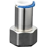 VistaraEonova 1/2" Female to 3/8" Quick Connect Stainless Steel RO Adapter | Push-to-connect design, high temp resistant &amp; sturdy, perfect replacement fitting for household RO water purifier systems