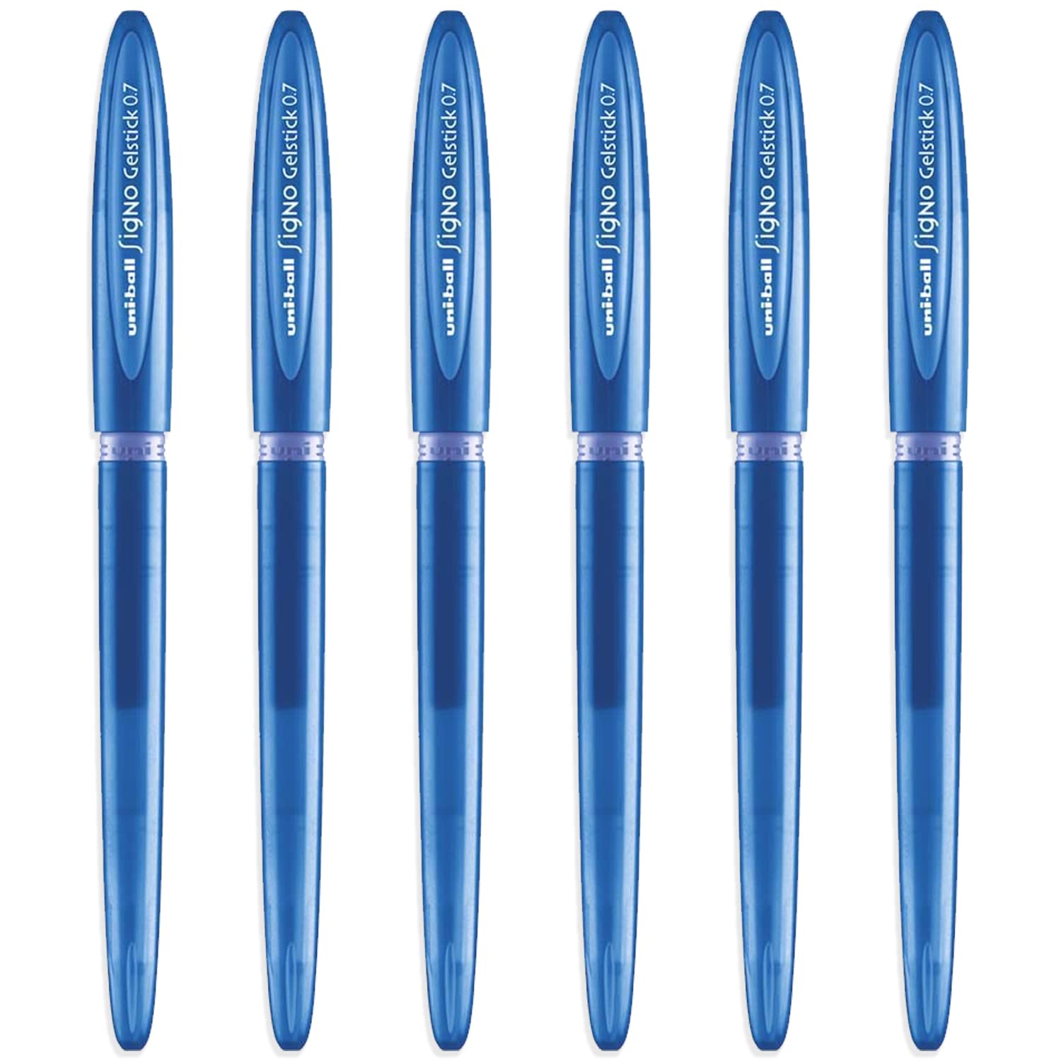 uni-ball Signo UM-170 Gelstick Gel Rollerball Pen - 0.7mm Tip - Blue Ink - Pack of 6
