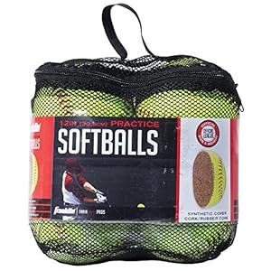 Franklin Sports Official Size Softballs – 12″ Softballs – Fastpitch Practice Softballs – Great for Practice + Training – Official Size + Weight