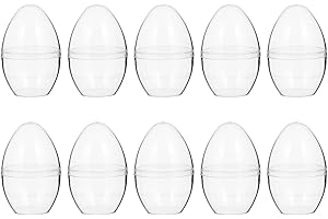 Magiclulu 10Pcs Transparent Egg Shape Fillable Balls 3.14In Diy Bath Bomb Mold Plastic Ornaments for Easter Christmas Party D