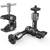 SMALLRIG Super Clamp w/ 1/4" and 3/8" Thread and 5.8 Inches Adjustable Friction Power Articulating Magic Arm with 1/4" Thread Screw for LCD Monitor/LED Lights - KBUM2730