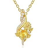 Palpitate Sunflower Infinity Necklace 925 Sterling Silver Birthstone Pendant Necklace You Are My Sunshine Sunflower Jewelry Birthday Christmas Gifts for Women Wife Mom Grandma Girlfriend