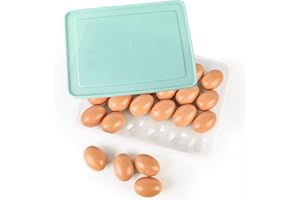 HAKSEN Deviled Egg Containers with Lid, 24 Eggs Portable Storage Carrier Egg Holder Deviled Egg Tray for Refrigerator Easter Party