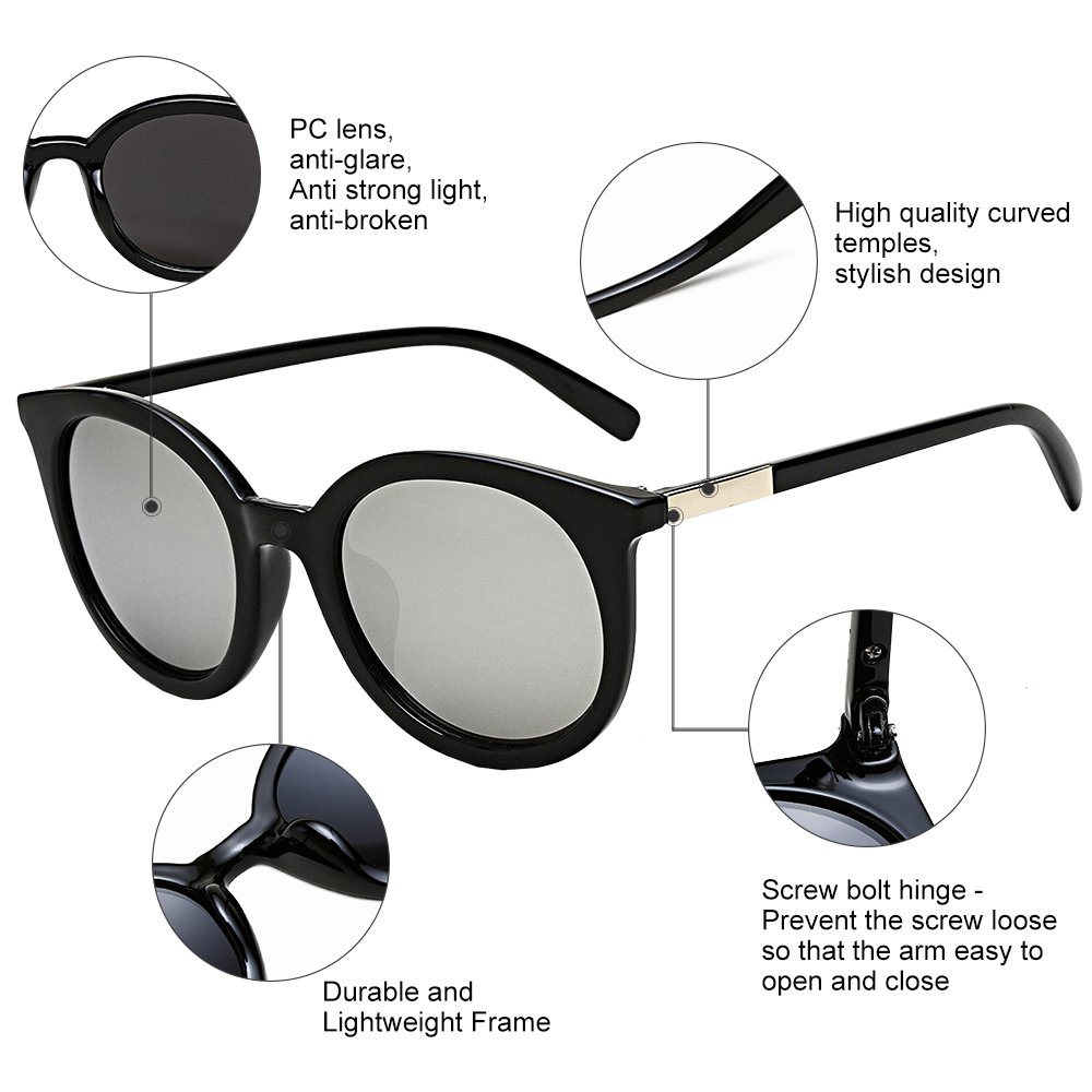 Diamond Candy Women\'s Sunglasses UV Protection Polarized eye glasses Goggles UV400 54Blacksilver