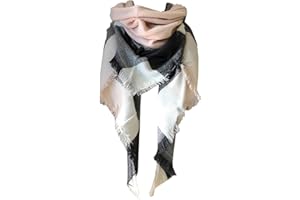 Wander Agio Womens Warm Long Shawl Winter Wraps Large Scarves Knit Cashmere Feel Plaid Triangle Scarf