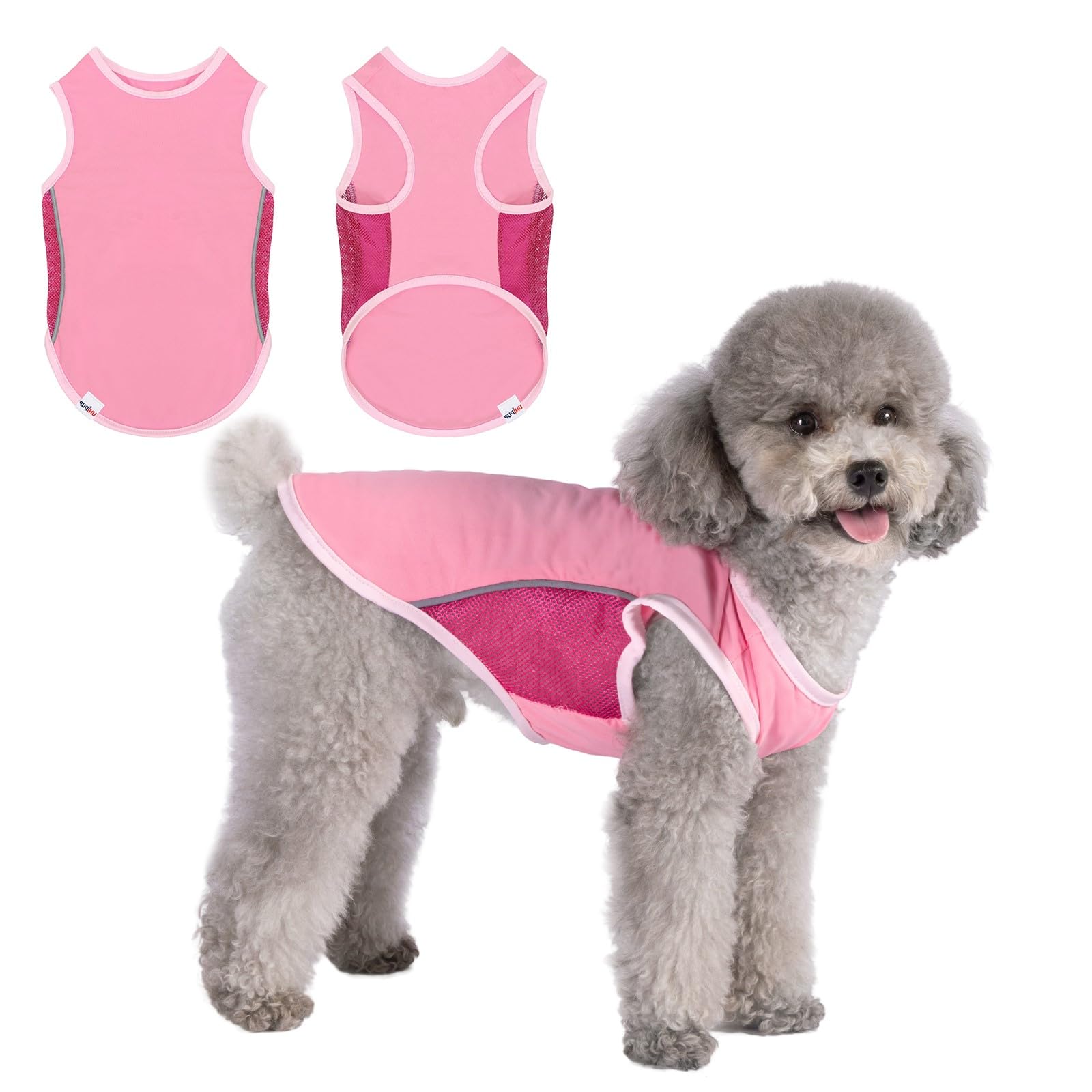 Photo 1 of UNIPUP UPF 50+ Sun Protection Sleeveless Dog Shirt for Small Dogs - Breathable Lightweight Sports Fan T-Shirt with Reflective Strips, UV Protective Apparel P23ST00503S