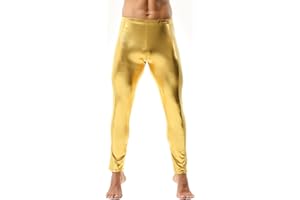 DTODWW Men's Faux Leather Activewear Leggings Slim Fit Tight Pants Long PU Pants Clubwear