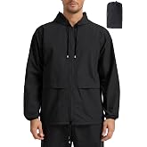 Zcfire Mens Rain Jacket Lightweight Waterproof Raincoat with Hood Packable Windbreaker Jacket Hiking Cycling
