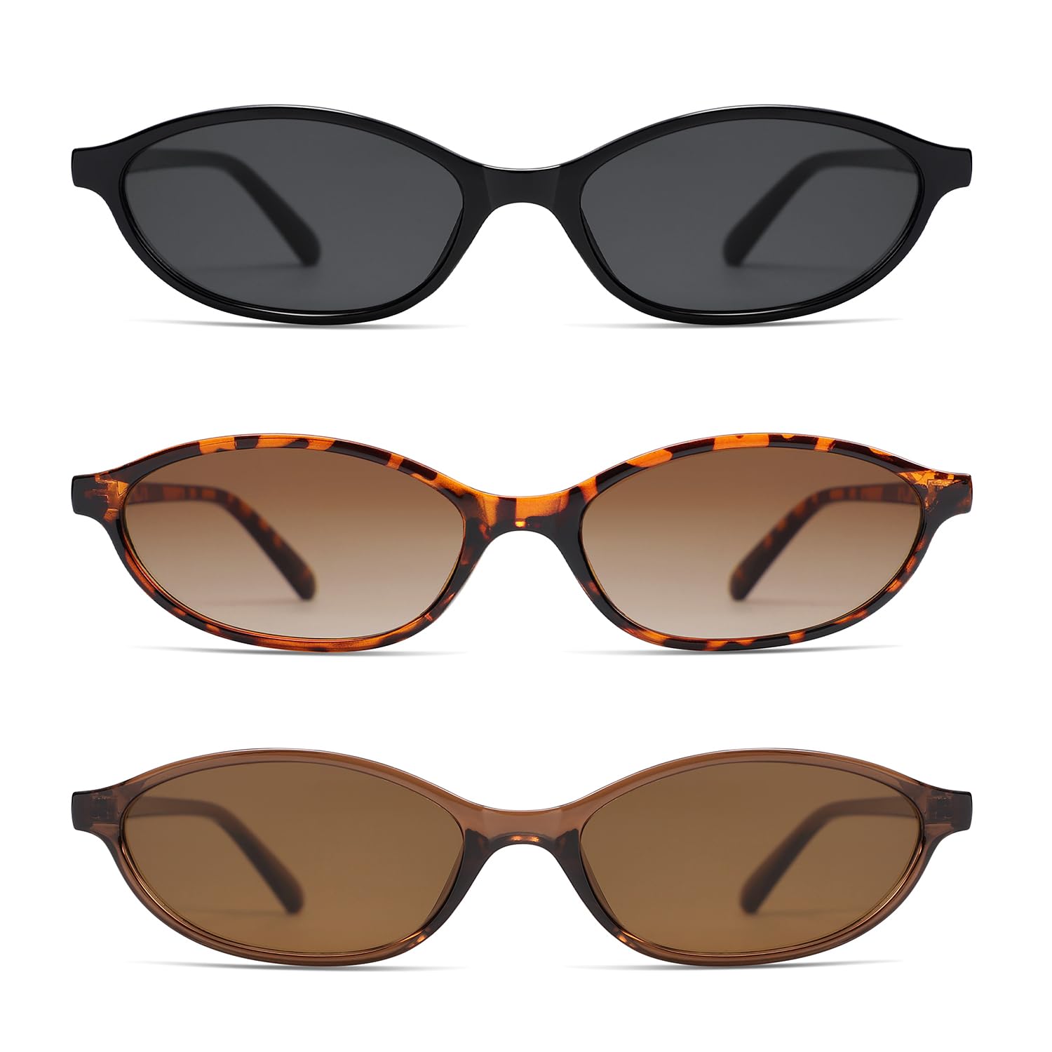 Retro Oval Sunglasses Y2K Narrow Cat Eye with UV Protection GUVIVI Retro Oval Sunglasses for Women Chic Cat Eye 90s  main image 3