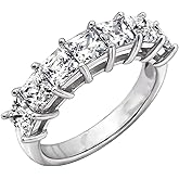 Amazon Essentials Platinum-Plated Sterling Silver Infinite Elements Princess Cut Cubic Zirconia Ring (1 cttw, 2 cttw, or 3 cttw)