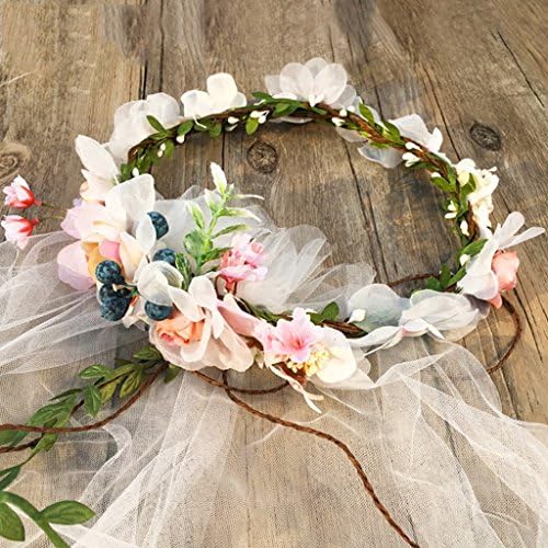 CRR Flower wreath Bridal headdress veil Wreath veil Wedding photo studio photo Hair Accessories Dress Accessories