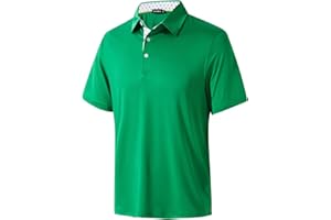 TRUSMOL Mens Golf Shirts Dry Fit Short Sleeve Casual Performance Solid Collared Polo Shirts for Men