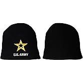Trade Winds U.S. Army Star Black Embroidered Beanie Skull Cap Hat