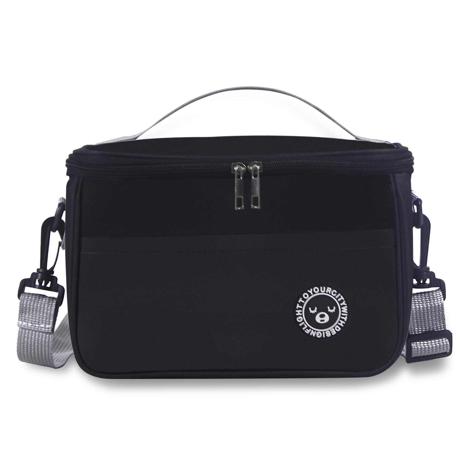 TUXUNQING Cool Bag 12 L, Small Cool Bag, Foldable Cool Bag, Picnic Bag, Lunch Bag, Portable Cool Bag, Suitable for Travel, Picnic, Hiking, Grilling (Black/12L/29 x 20 x 22 cm)