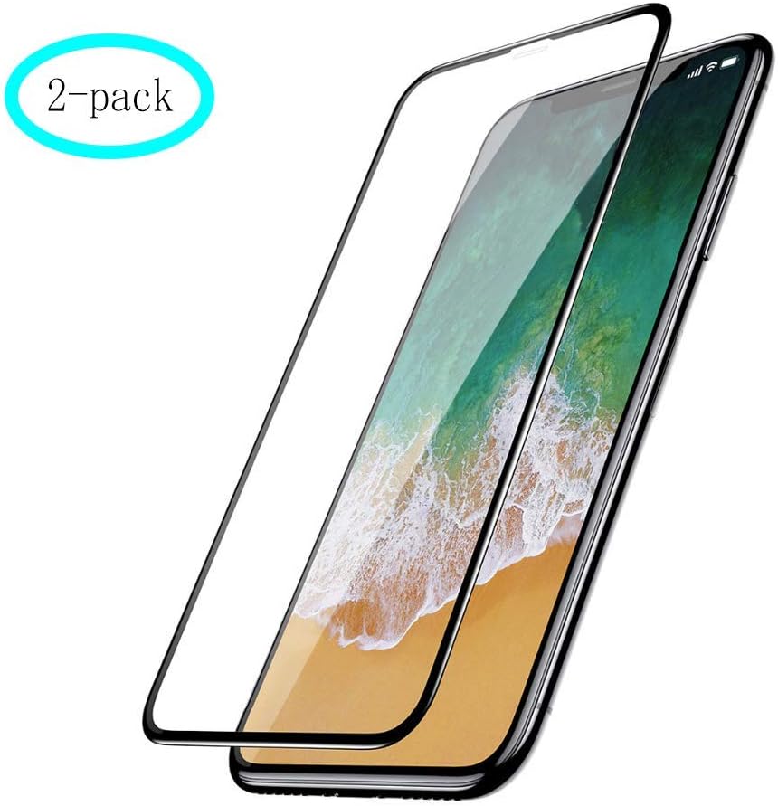 [2-Pack] Screen Protector Compatible for iPhone X/Xs,Full Coverage, 2.5D Edge,Case Friendly,Tempered Glass for iPhone X/XS,5.8Inch,Anti-Scratch,9H Hardness